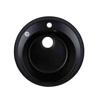 Кухонная мойка Lidz D510/200 ANT-15 черная круглая